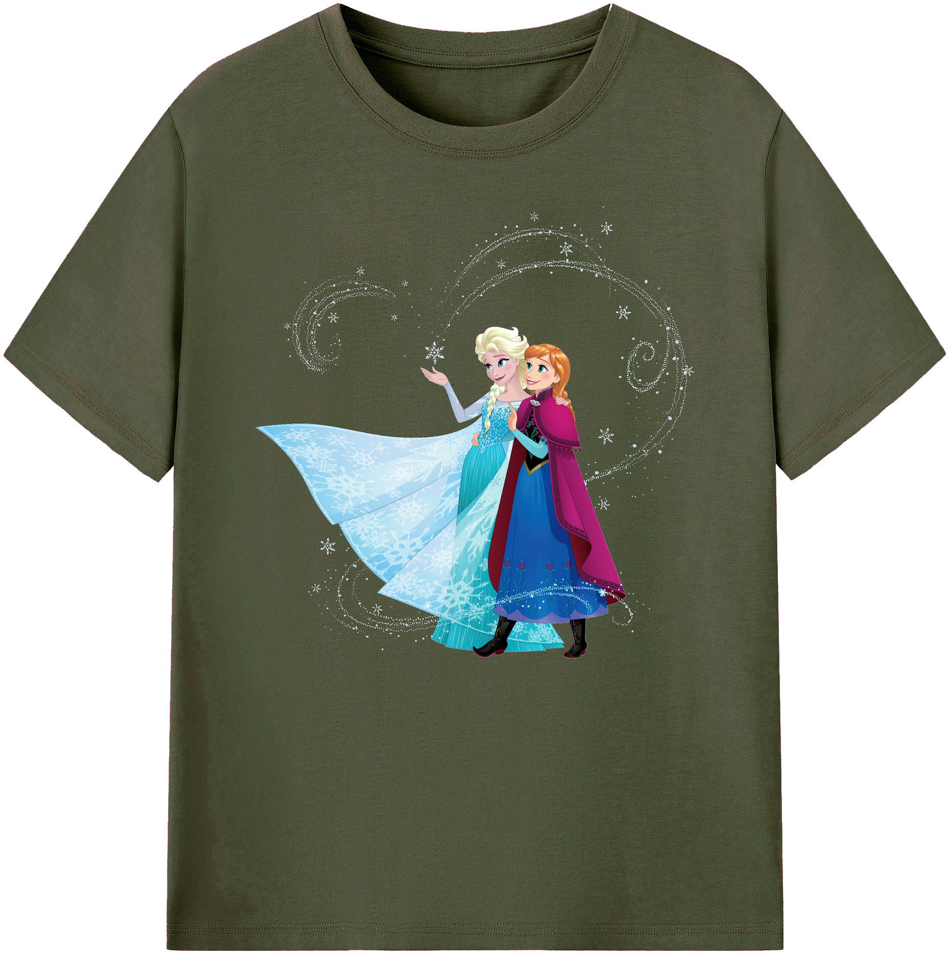 （画像用） アナと雪の女王 アンナ エルサ Frozen Anna Elsa 綿100％ メンズ半袖Tシャツ｜肌触りやわらか＆通気性